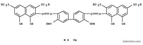 Molecular Structure of 4198-19-0 (tetrasodium 3,3'-[(3,3'-dimethoxy[1,1'-biphenyl]-4,4'-diyl)bis(azo)]bis[4,5-dihydroxynaphthalene-2,7-disulphonate])