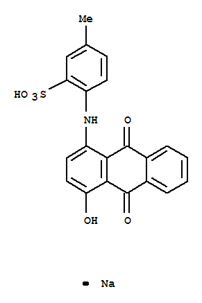 Benzenesulfonic acid,2-[(9,10-dihydro-4-hydroxy-9,10-dioxo-1-anthracenyl)amino]-5-methyl-, sodiumsalt (1:1)