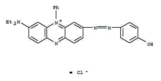Phenazinium,3-(diethylamino)-7-[2-(4-hydroxyphenyl)diazenyl]-5-phenyl-, chloride (1:1) cas  4443-99-6