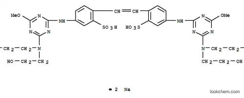Molecular Structure of 4470-72-8 (disodium 4,4'-bis[[4-[bis(2-hydroxyethyl)amino]-6-methoxy-1,3,5-triazin-2-yl]amino]stilbene-2,2'-disulphonate)