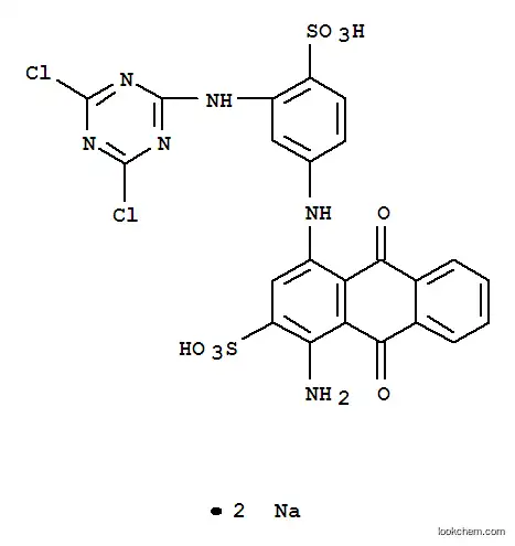 Molecular Structure of 4499-01-8 (disodium 1-amino-4-[3-[(4,6-dichloro-1,3,5-triazin-2-yl)amino]-4-sulphonatoanilino]-9,10-dihydro-9,10-dioxoanthracene-2-sulphonate)