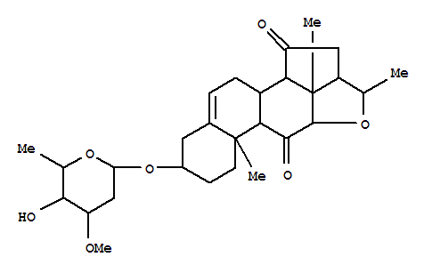 Pregn-5-ene-11,15-dione,3-[(2,6-dideoxy-3-O-methyl-D-lyxo-hexopyranosyl)oxy]-12,20-epoxy-, (3b,12a,14b,17a,20S)- (9CI)