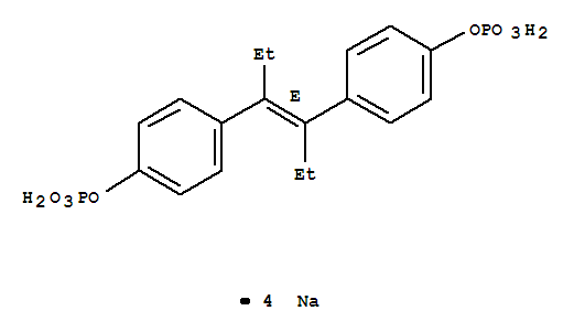 Phenol,4-[(1E)-1-ethyl-2-[4-(phosphonooxy)phenyl]-1-buten-1-yl]-, 1-(dihydrogenphosphate), sodium salt (1:4)
