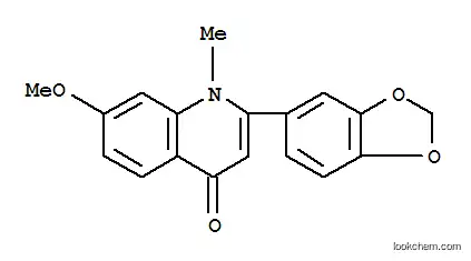 Molecular Structure of 483-52-3 (2-benzo[1,3]dioxol-5-yl-7-methoxy-1-methyl-quinolin-4-one)