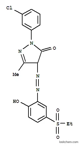 Molecular Structure of 50978-79-5 (2-(3-chlorophenyl)-4-[[5-(ethylsulphonyl)-2-hydroxyphenyl]azo]-2,4-dihydro-5-methyl-3H-pyrazol-3-one)
