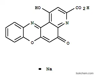 Molecular Structure of 51410-30-1 (1-HYDROXY-5-OXO-5H-PYRIDO[3,2-A]PHENOXAZINE-3-CARBOXYLIC ACID MONOSODIUM SALT)
