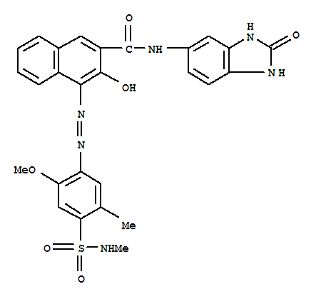 Pigment Red 185;N-(2,3-Dihydro-2-oxo-1H-benzimidazol-5-yl)-3-hydroxy-4-[[2-methoxy-5-methyl-4-[(methylamino)sulphonyl]phenyl]azo]naphthalene-2-carboxamide