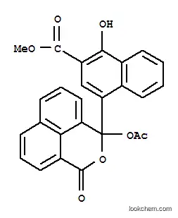 Molecular Structure of 52435-87-7 (methyl 4-[1-(acetoxy)-3-oxo-1H,3H-naphtho[1,8-cd]pyran-1-yl]-1-hydroxy-2-naphthoate)