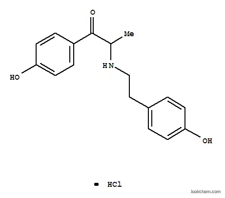 Molecular Structure of 52446-65-8 (1-[[(4-HYDROXYPHENYL)ETHYL]AMINO]-1-PROPANONE HYDROCHLORIDE)