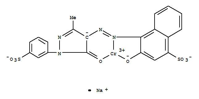 Chromate(1-),[4-[2-[4,5-dihydro-3-methyl-5-(oxo-kO)-1-(3-sulfophenyl)-1H-pyrazol-4-yl]diazenyl-kN1]-3-(hydroxy-kO)-1-naphthalenesulfonato(4-)]-, sodium (1:1)(52677-44-8)