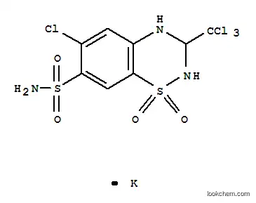 Molecular Structure of 5306-80-9 (monopotassium 6-chloro-3,4-dihydro-3-(trichloromethyl)-2H-1,2,4-benzothiadiazine-7-sulphonamidate 1,1-dioxide)