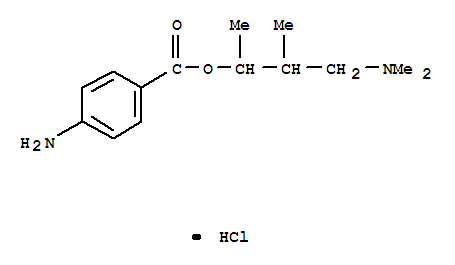 3-(DIMETHYLAMINO)-1,2-DIMETHYLPROPYL P-AMINOBENZOATE HCL