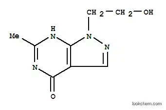 Molecular Structure of 5326-76-1 (1-(2-hydroxyethyl)-6-methyl-1,2-dihydro-4H-pyrazolo[3,4-d]pyrimidin-4-one)