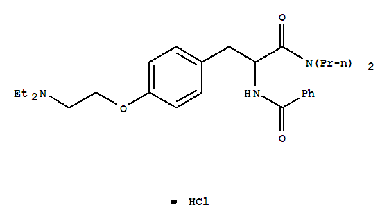 Benzenepropanamide, α-(benzoylamino)-4-[2-(diethylamino)ethoxy]-N,N-dipropyl-, hydrochloride (1:1)