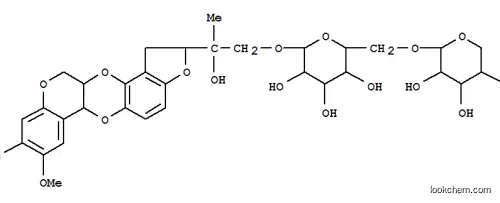 Molecular Structure of 53947-91-4 (2-Hydroxy-2-(1,2,6a,12a-tetrahydro-8,9-dimethoxy-12H-[1]benzopyrano[4,3-b]furo[3,2-f][1,4]benzodioxin-2-yl)propyl 6-O-α-L-arabinopyranosyl-β-D-glucopyranoside)