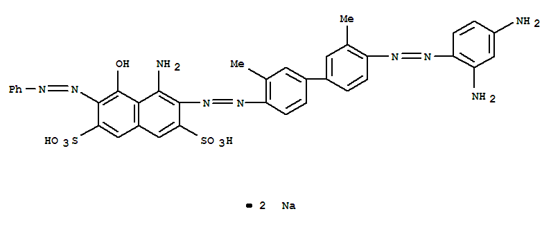 2,7-NAPHTHALENEDISULFONIC ACID 4-AMINO-3-[[4'-[(2,4-DIAMINOPHENYL)AZO]-3,3'-DIMETHYL[1,1'-BIPHENYL]-4-YL]AZO]-5-HYDROXY-6-(PHENYLAZO)-,DISODIUM SALT
