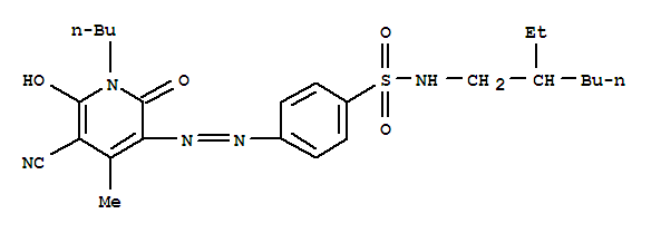 Benzenesulfonamide,4-[2-(1-butyl-5-cyano-1,2-dihydro-6-hydroxy-4-methyl-2-oxo-3-pyridinyl)diazenyl]-N-(2-ethylhexyl)-