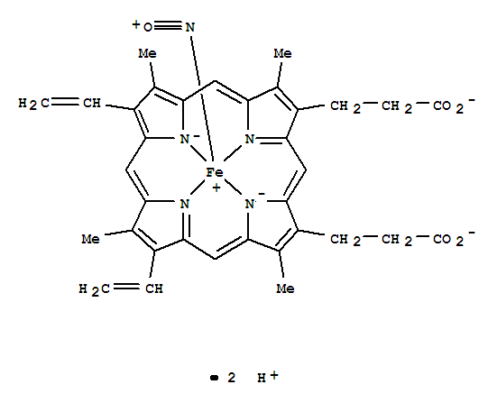 Ferrate(2-),[7,12-diethenyl-3,8,13,17-tetramethyl-21H,23H-porphine-2,18-dipropanoato(4-)-kN21,kN22,kN23,kN24]nitrosyl-, hydrogen (1:2),(SP-5-13)-