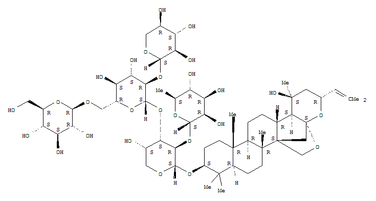 a-L-Arabinopyranoside, (3b,16b,23R)-16,23:16,30-diepoxy-20-hydroxydammar-24-en-3-ylO-6-deoxy-a-L-mannopyranosyl-(1&reg;2)-O-[O-b-D-glucopyranosyl-(1&reg;6)-O-[b-D-xylopyranosyl-(1&reg;2)]-b-D-glucopyr