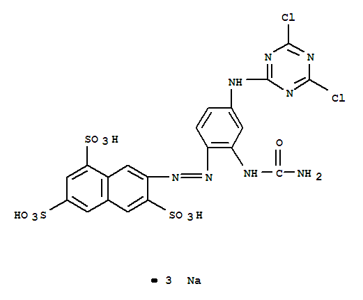 1,3,6-Naphthalenetrisulfonicacid,7-[2-[2-[(aminocarbonyl)amino]-4-[(4,6-dichloro-1,3,5-triazin-2-yl)amino]phenyl]diazenyl]-,sodium salt (1:3)