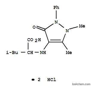 Molecular Structure of 57533-05-8 (N-(1,5-dimethyl-3-oxo-2-phenyl-2,3-dihydro-1H-pyrazol-4-yl)-L-leucine dihydrochloride)