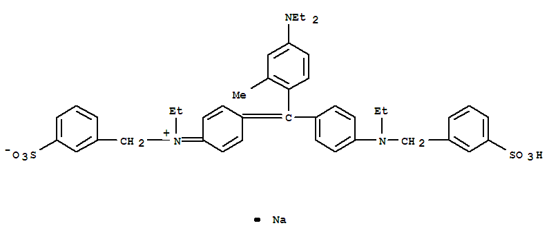 Benzenemethanaminium,N-[4-[[4-(diethylamino)-2-methylphenyl][4-[ethyl[(3-sulfophenyl)methyl]amino]phenyl]methylene]-2,5-cyclohexadien-1-ylidene]-N-ethyl-3-sulfo-,inner salt, sodium salt (1:1)(5863-46-7)