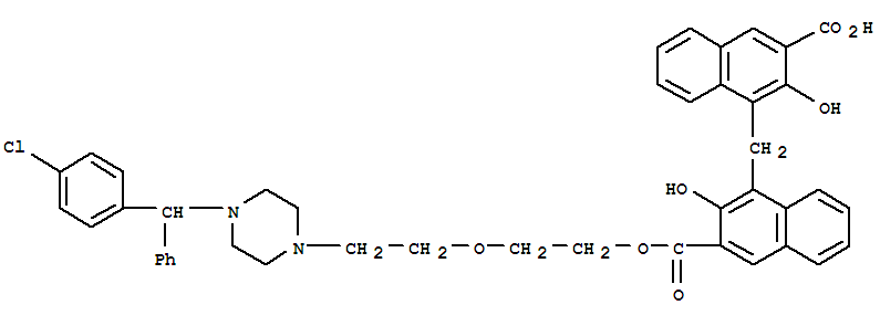 4-[[3-[2-[2-[4-[(4-chlorophenyl)-phenylmethyl]piperazin-1-yl]ethoxy]ethoxycarbonyl]-2-hydroxynaphthalen-1-yl]methyl]-3-hydroxynaphthalene-2-carboxylic acid