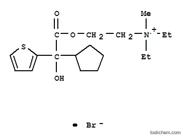 Molecular Structure of 60-44-6 (2-(alpha-cyclopentyl-alpha-2-thienylglycolloyloxy)ethyldiethyl(methyl)ammonium bromide)