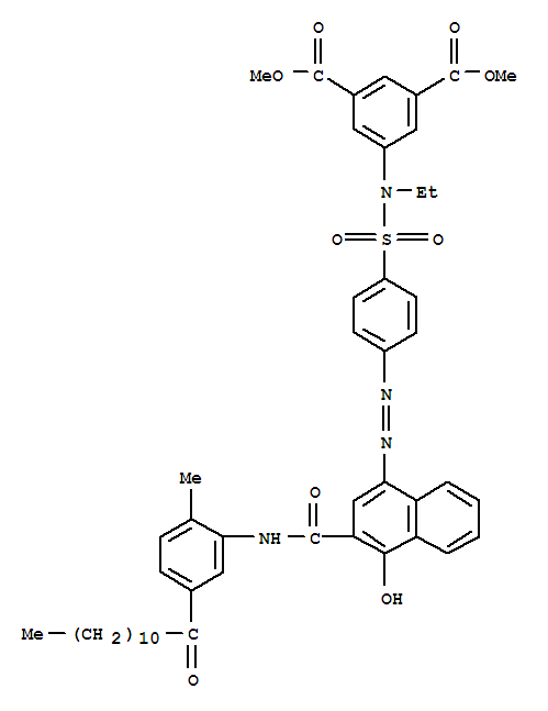 1,3-Benzenedicarboxylicacid,5-[ethyl[[4-[2-[4-hydroxy-3-[[[2-methyl-5-(1-oxododecyl)phenyl]amino]carbonyl]-1-naphthalenyl]diazenyl]phenyl]sulfonyl]amino]-,1,3-dimethyl ester