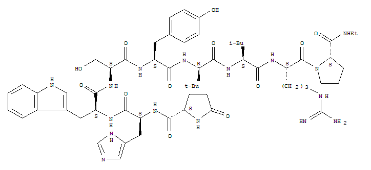1-9-Luteinizinghormone-releasing factor (swine),6-(3-methyl-D-valine)-9-(N-ethyl-L-prolinamide)-