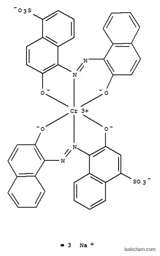 Molecular Structure of 61916-42-5 (trisodium [3-hydroxy-4-[(2-hydroxy-1-naphthyl)azo]naphthalene-1-sulphonato(3-)][6-hydroxy-5-[(2-hydroxy-1-naphthyl)azo]naphthalene-1-sulphonato(3-)]chromate(3-))