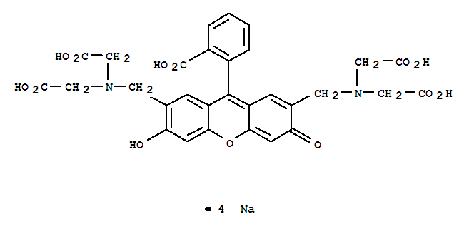Benzoic acid,2-[2,7-bis[[bis(carboxymethyl)amino]methyl]-6-hydroxy-3-oxo-3H-xanthen-9-yl]-,sodium salt (1:4)