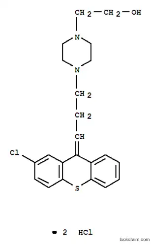 Molecular Structure of 633-59-0 (4-[3-(2-chloro-9H-thioxanthen-9-ylidene)propyl]piperazine-1-ethanol dihydrochloride)