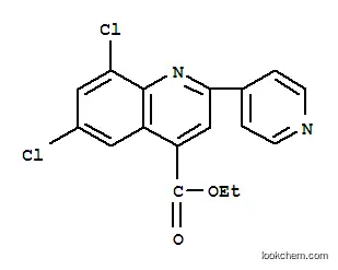 Molecular Structure of 6332-49-6 (ethyl 6,8-dichloro-2-pyridin-4-yl-quinoline-4-carboxylate)