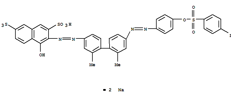 2,7-Naphthalenedisulfonicacid,3-[2-[2,2'-dimethyl-4'-[2-[4-[[(4-methylphenyl)sulfonyl]oxy]phenyl]diazenyl][1,1'-biphenyl]-4-yl]diazenyl]-4-hydroxy-,sodium salt (1:2)