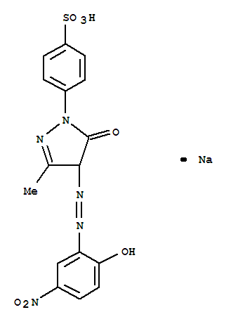 Benzenesulfonic acid,4-[4,5-dihydro-4-[2-(2-hydroxy-5-nitrophenyl)diazenyl]-3-methyl-5-oxo-1H-pyrazol-1-yl]-,sodium salt (1:1)