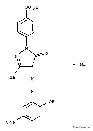 2-Pyrazolin-5-one, 4-((2-hydroxy-5-nitrophenyl)azo)-3-methyl-1-(p-sulfophenyl)-, sodium salt