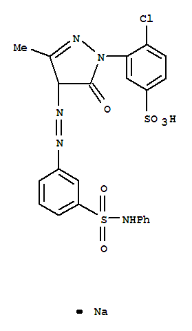 Benzenesulfonic acid,4-chloro-3-[4,5-dihydro-3-methyl-5-oxo-4-[2-[3-[(phenylamino)sulfonyl]phenyl]diazenyl]-1H-pyrazol-1-yl]-,sodium salt (1:1)
