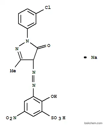 Molecular Structure of 6359-96-2 (sodium 3-[[1-(3-chlorophenyl)-4,5-dihydro-3-methyl-5-oxo-1H-pyrazol-4-yl]azo]-2-hydroxy-5-nitrobenzenesulphonate)