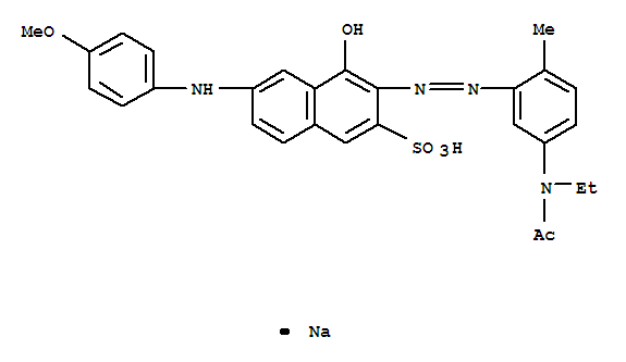 2-NAPHTHALENESULFONIC ACID 3-[[5-(ACETYLETHYLAMINO)-2-METHYLPHENYL]AZO]-4-HYDROXY-6-[(4-METHOXYPHENYL)AMINO]-,MONOSODIUM SALT
