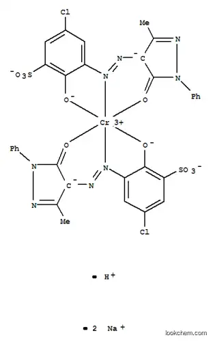 Molecular Structure of 6408-26-0 (disodium hydrogen bis[5-chloro-3-[(4,5-dihydro-3-methyl-5-oxo-1-phenyl-1H-pyrazol-4-yl)azo]-2-hydroxybenzenesulphonato(3-)]chromate(3-))