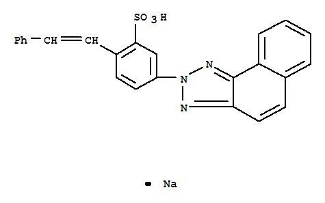 Benzenesulfonic acid,5-(2H-naphtho[1,2-d]triazol-2-yl)-2-(2-phenylethenyl)-, sodium salt (1:1)