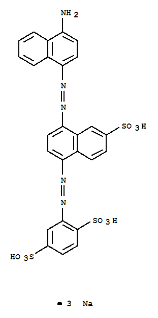 1,4-Benzenedisulfonicacid,2-[2-[4-[2-(4-amino-1-naphthalenyl)diazenyl]-6-sulfo-1-naphthalenyl]diazenyl]-,sodium salt (1:3)