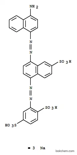 Molecular Structure of 64346-74-3 (trisodium 2-[[4-[(4-amino-1-naphthyl)azo]-6-sulphonato-1-naphthyl]azo]benzene-1,4-disulphonate)