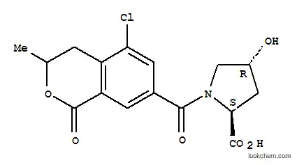 Molecular Structure of 64398-32-9 (L-Proline, 1-((5-chloro-3,4-dihydro-3-methyl-1-oxo-1H-2-benzopyran-7-y l)carbonyl)-4-hydroxy-, trans-)