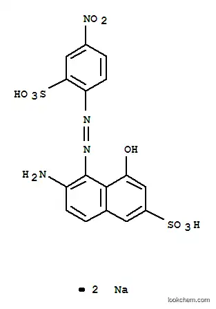 Molecular Structure of 6441-91-4 (disodium 6-amino-4-hydroxy-5-[(4-nitro-2-sulphonatophenyl)azo]naphthalene-2-sulphonate)