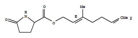 Proline, 5-oxo-,3,7-dimethyl-2,6-octadienyl ester, (E)- (9CI)