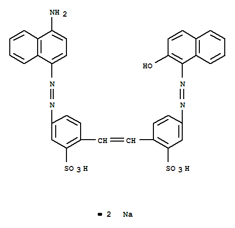 Benzenesulfonic acid,5-[(4-amino-1-naphthalenyl)azo]-2-[2-[4-[(2-hydroxy-1-naphthalenyl)azo]-2-sulfophenyl]ethenyl]-,disodium salt (9CI)