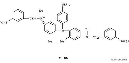 Molecular Structure of 6505-30-2 (hydrogen [4-[[4-(diethylamino)phenyl][4-[ethyl[(3-sulphonatobenzyl)amino]-o-tolyl]methylene]-3-methylcyclohexa-2,5-dien-1-ylidene](ethyl)(3-sulphonatobenzyl)ammonium, sodium salt)