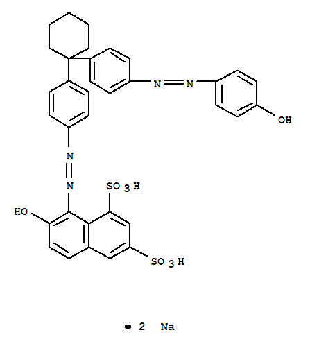 disodium 7-hydroxy-8-[[4-[1-[4-[(4-hydroxyphenyl)azo]phenyl]cyclohexyl]phenyl]azo]naphthalene-1,3-disulphonate  CAS NO.6507-77-3